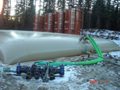 large pillow tank for fracking fluids